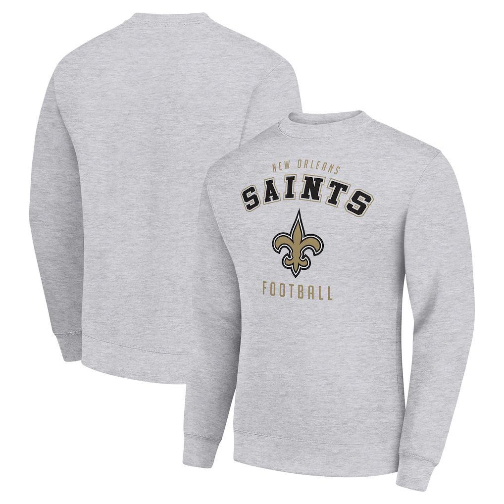 Men 2026 NFL New Orleans Saints grey round-neck sweatshirt style 01